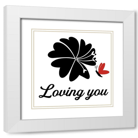Loving You White Modern Wood Framed Art Print with Double Matting by Prime, Marcus