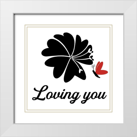 Loving You White Modern Wood Framed Art Print with Double Matting by Prime, Marcus