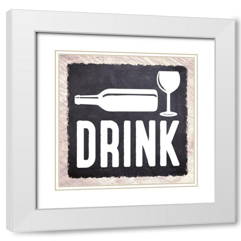 Farmhouse Drink White Modern Wood Framed Art Print with Double Matting by Prime, Marcus