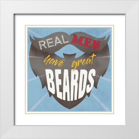 Real Beards 1 White Modern Wood Framed Art Print with Double Matting by Prime, Marcus