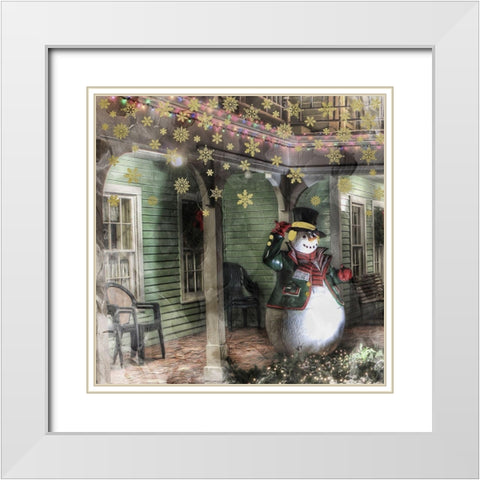 Winter Porch 1 White Modern Wood Framed Art Print with Double Matting by Prime, Marcus