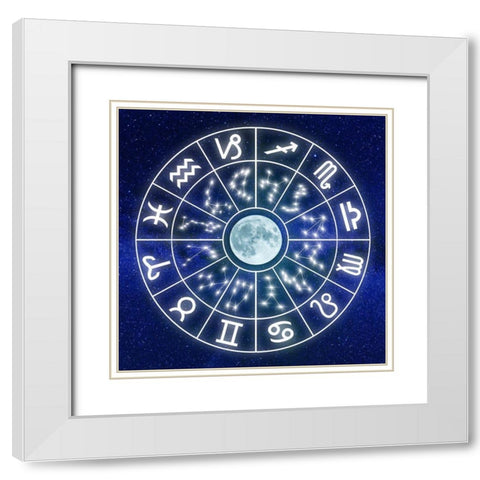 Astrology Sky 1 White Modern Wood Framed Art Print with Double Matting by Prime, Marcus