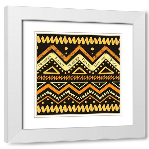 Ethnic Peace and Blessings White Modern Wood Framed Art Print with Double Matting by Prime, Marcus