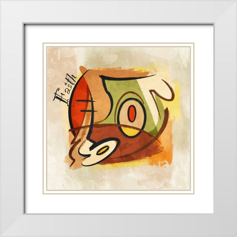 Faith Abstract White Modern Wood Framed Art Print with Double Matting by Prime, Marcus