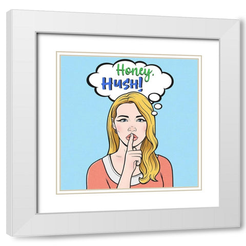 Honey Hush 2 White Modern Wood Framed Art Print with Double Matting by Prime, Marcus