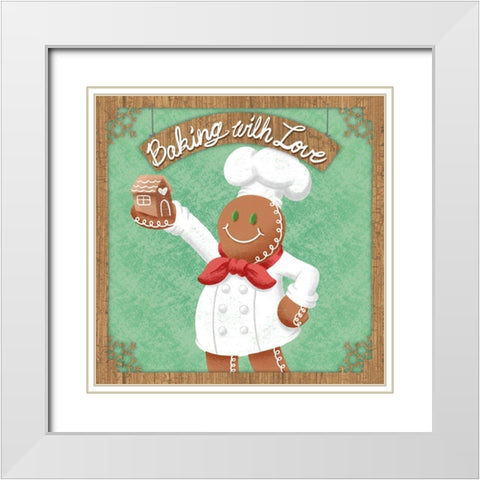 Baking With Love White Modern Wood Framed Art Print with Double Matting by Prime, Marcus