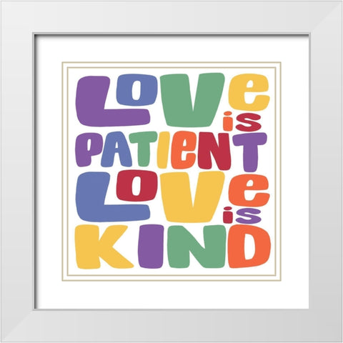 Kind Love 1 White Modern Wood Framed Art Print with Double Matting by Prime, Marcus