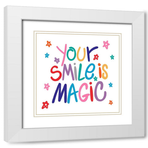 Magic Smile 3 White Modern Wood Framed Art Print with Double Matting by Prime, Marcus