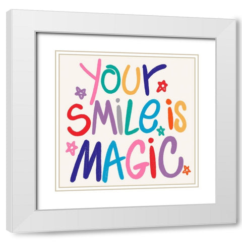 Magic Smile 2 White Modern Wood Framed Art Print with Double Matting by Prime, Marcus