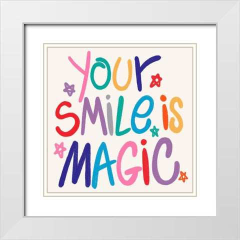 Magic Smile 2 White Modern Wood Framed Art Print with Double Matting by Prime, Marcus