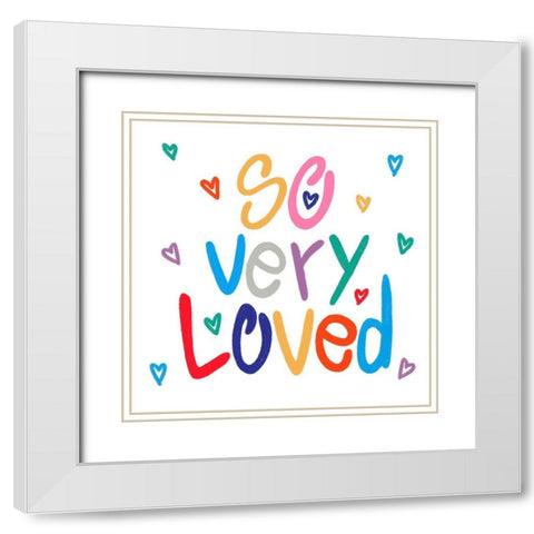 So Very Loved 3 White Modern Wood Framed Art Print with Double Matting by Prime, Marcus
