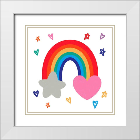 Rainbow Shine 1 White Modern Wood Framed Art Print with Double Matting by Prime, Marcus