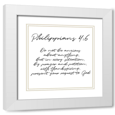 Philippians Scripts White Modern Wood Framed Art Print with Double Matting by Prime, Marcus
