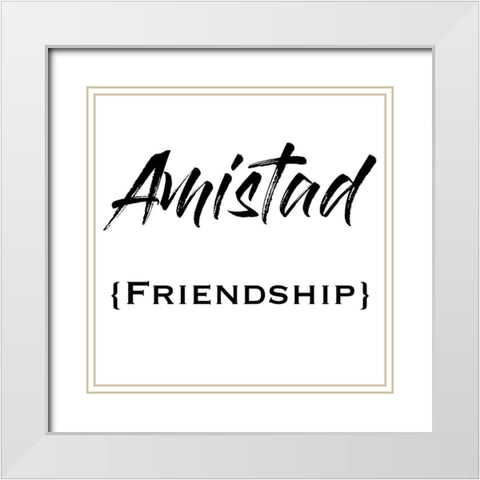 Spanish Friendship White Modern Wood Framed Art Print with Double Matting by Prime, Marcus