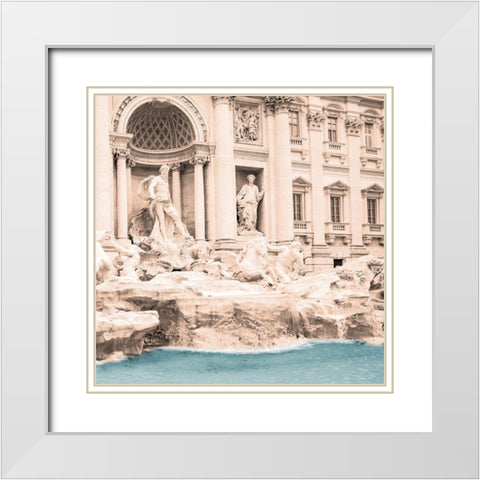 Fontana Di Trevi 3 White Modern Wood Framed Art Print with Double Matting by Prime, Marcus