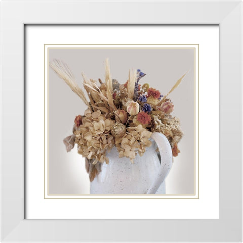 Dried Flowers White Modern Wood Framed Art Print with Double Matting by Prime, Marcus