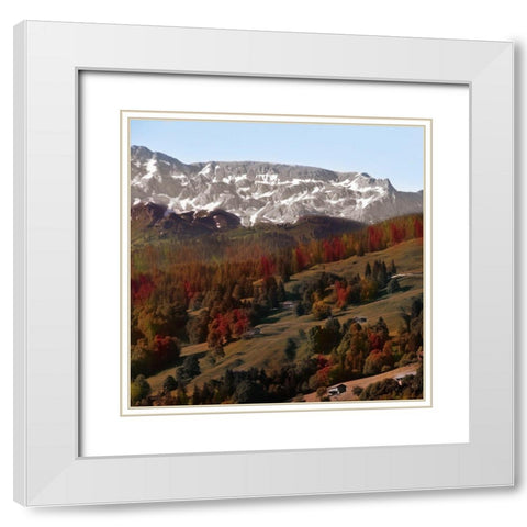 Rolling Autumn Hills White Modern Wood Framed Art Print with Double Matting by Prime, Marcus