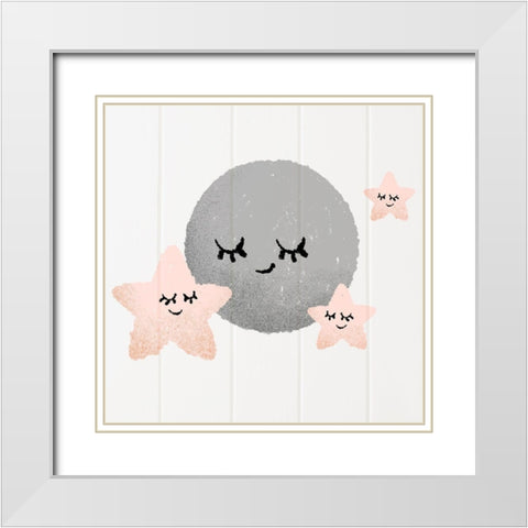 Sleepy Friends 2 White Modern Wood Framed Art Print with Double Matting by Prime, Marcus