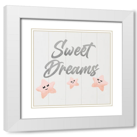 Sleepy Friends 1 White Modern Wood Framed Art Print with Double Matting by Prime, Marcus