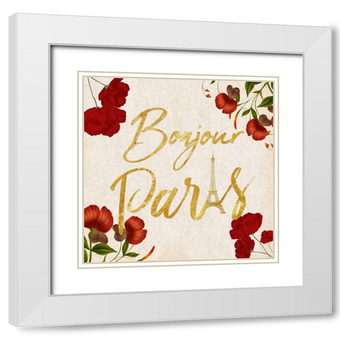 Bonjour Fall White Modern Wood Framed Art Print with Double Matting by Prime, Marcus