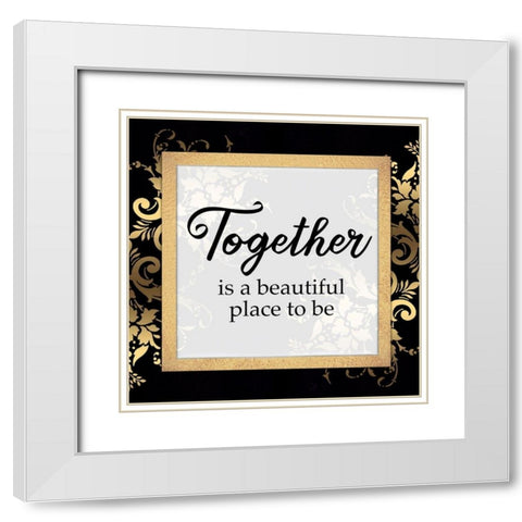 Golden Together White Modern Wood Framed Art Print with Double Matting by Prime, Marcus