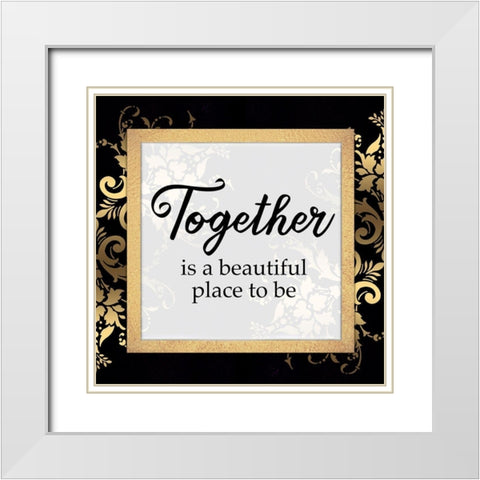 Golden Together White Modern Wood Framed Art Print with Double Matting by Prime, Marcus