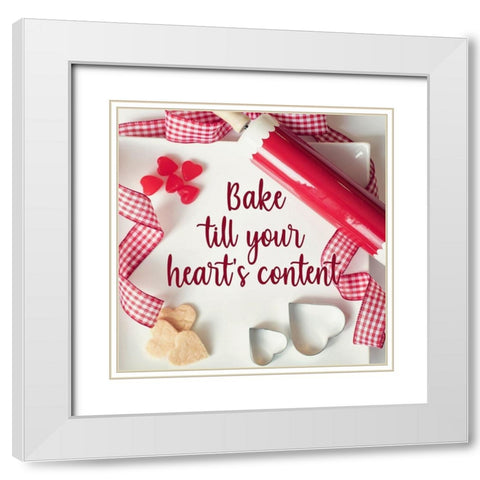 Heart Baking White Modern Wood Framed Art Print with Double Matting by Prime, Marcus