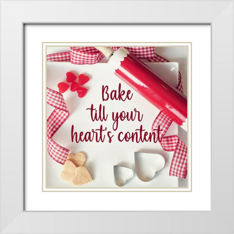Heart Baking White Modern Wood Framed Art Print with Double Matting by Prime, Marcus
