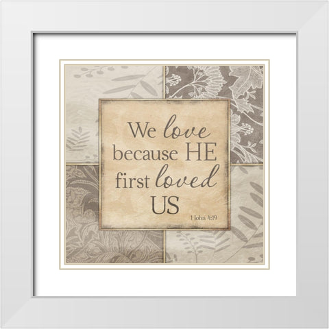 First Love White Modern Wood Framed Art Print with Double Matting by Prime, Marcus