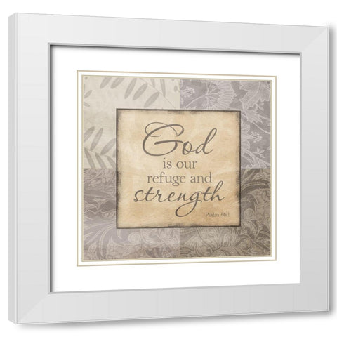 Refuge And Strength White Modern Wood Framed Art Print with Double Matting by Prime, Marcus