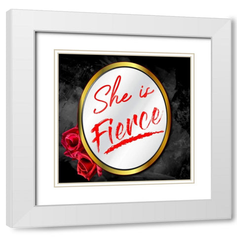 Fierce Lady White Modern Wood Framed Art Print with Double Matting by Prime, Marcus