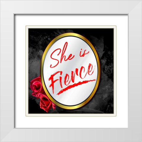 Fierce Lady White Modern Wood Framed Art Print with Double Matting by Prime, Marcus