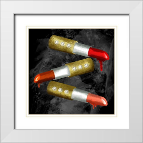 Iced Lipstick White Modern Wood Framed Art Print with Double Matting by Prime, Marcus