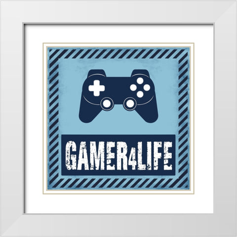 Gamer 4 Life White Modern Wood Framed Art Print with Double Matting by Prime, Marcus