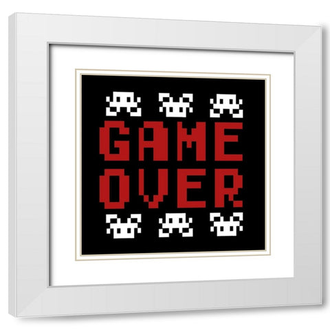 Game Over White Modern Wood Framed Art Print with Double Matting by Prime, Marcus