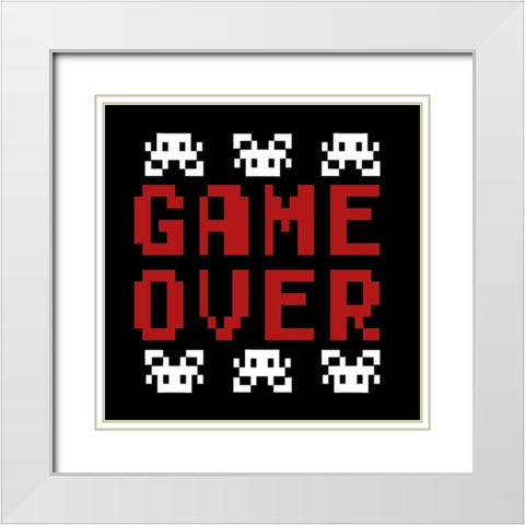 Game Over White Modern Wood Framed Art Print with Double Matting by Prime, Marcus