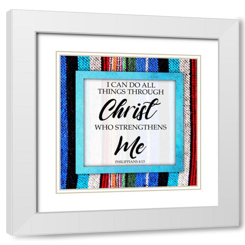 Strengthens Me White Modern Wood Framed Art Print with Double Matting by Prime, Marcus