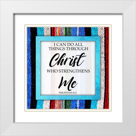 Strengthens Me White Modern Wood Framed Art Print with Double Matting by Prime, Marcus