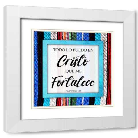 Cristo Fortalece White Modern Wood Framed Art Print with Double Matting by Prime, Marcus