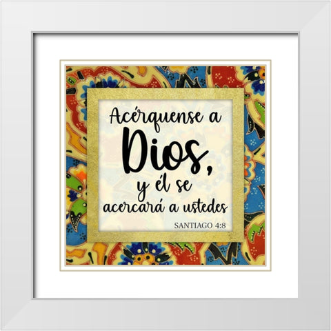 Acerquense A Dios White Modern Wood Framed Art Print with Double Matting by Prime, Marcus