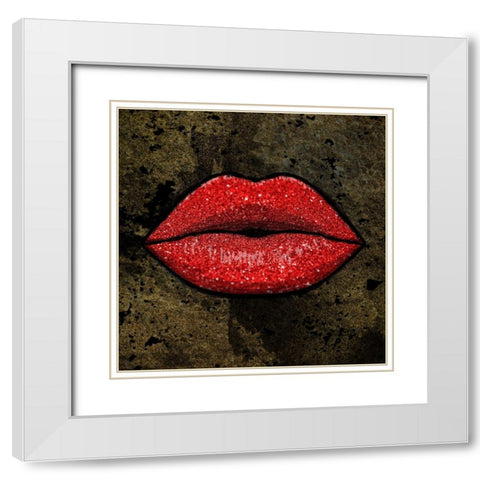 Glitter Kiss White Modern Wood Framed Art Print with Double Matting by Prime, Marcus