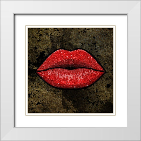 Glitter Kiss White Modern Wood Framed Art Print with Double Matting by Prime, Marcus