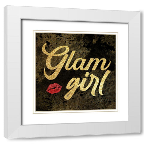 Glam Girl White Modern Wood Framed Art Print with Double Matting by Prime, Marcus