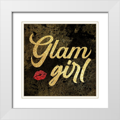 Glam Girl White Modern Wood Framed Art Print with Double Matting by Prime, Marcus