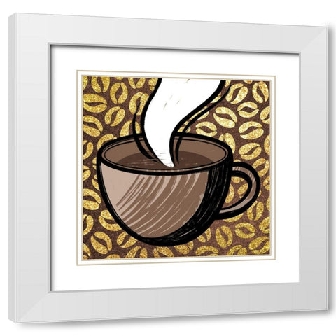 Life After Coffee 1 White Modern Wood Framed Art Print with Double Matting by Prime, Marcus