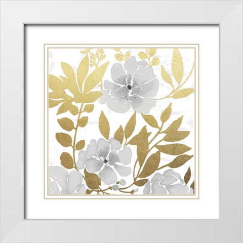 Gold Mid Day Bouquet 1 White Modern Wood Framed Art Print with Double Matting by Prime, Marcus
