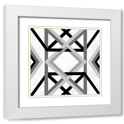 Monochromatic Textile White Modern Wood Framed Art Print with Double Matting by Prime, Marcus