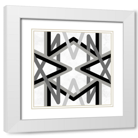 Monochromatic Textile 2 White Modern Wood Framed Art Print with Double Matting by Prime, Marcus