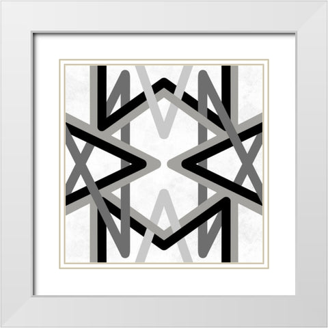 Monochromatic Textile 2 White Modern Wood Framed Art Print with Double Matting by Prime, Marcus