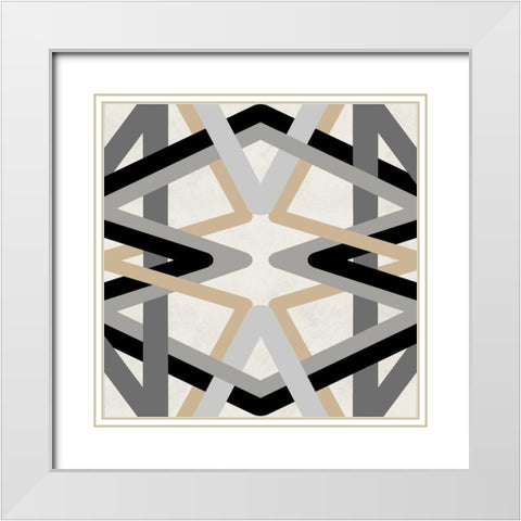 Desert Textile 2 White Modern Wood Framed Art Print with Double Matting by Prime, Marcus